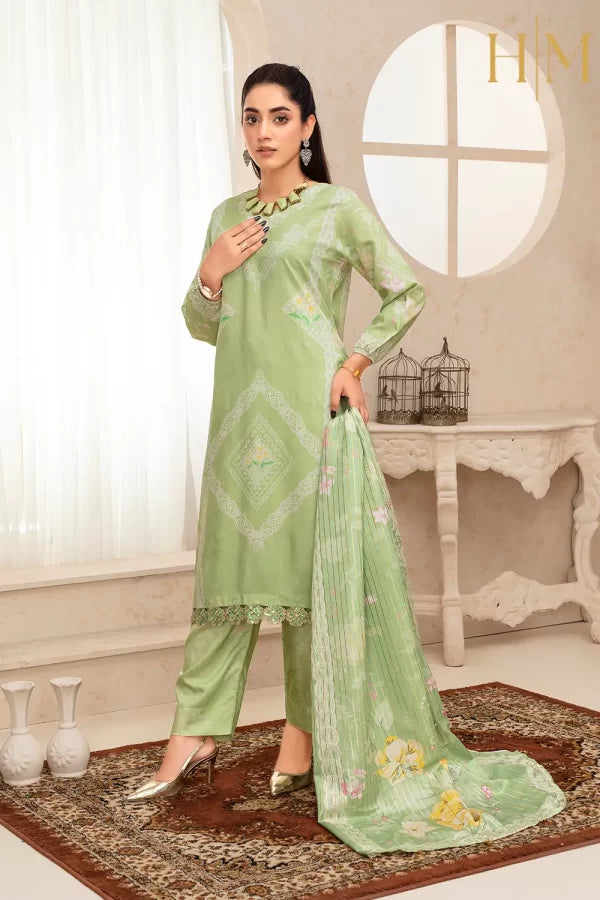 H-M- PREMIUM VISCOSE DIGITAL PRINT 3 PIECE SUIT