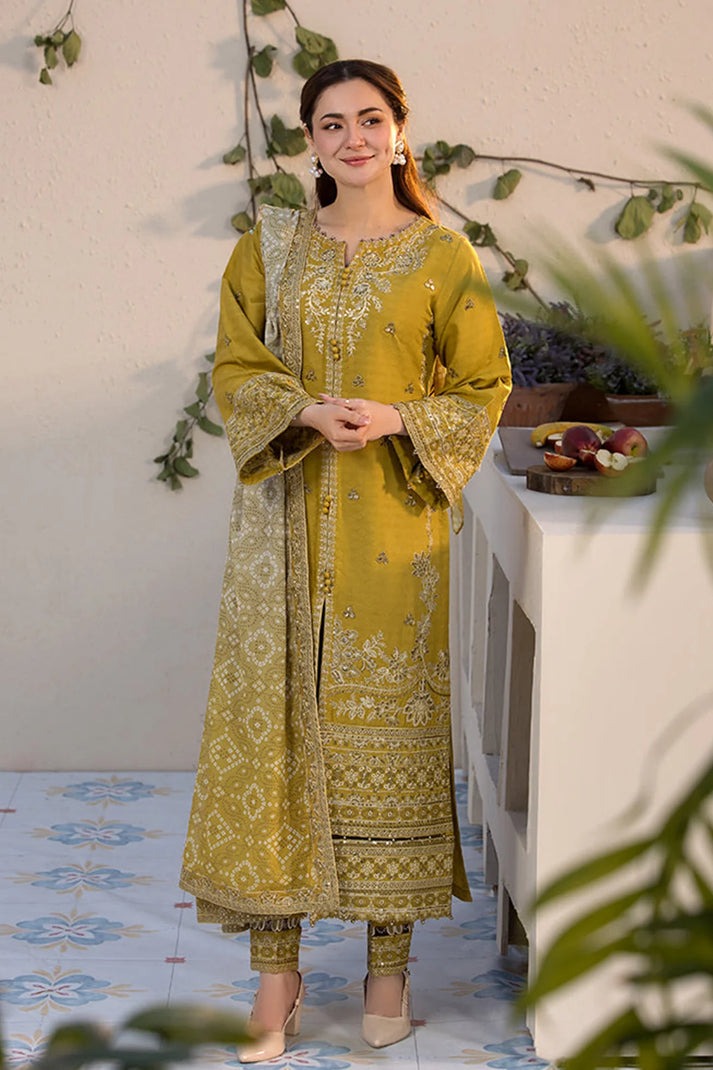 PREMIUM EMBROIDERED DHANAK UNSTITCHED 3PC SUIT
