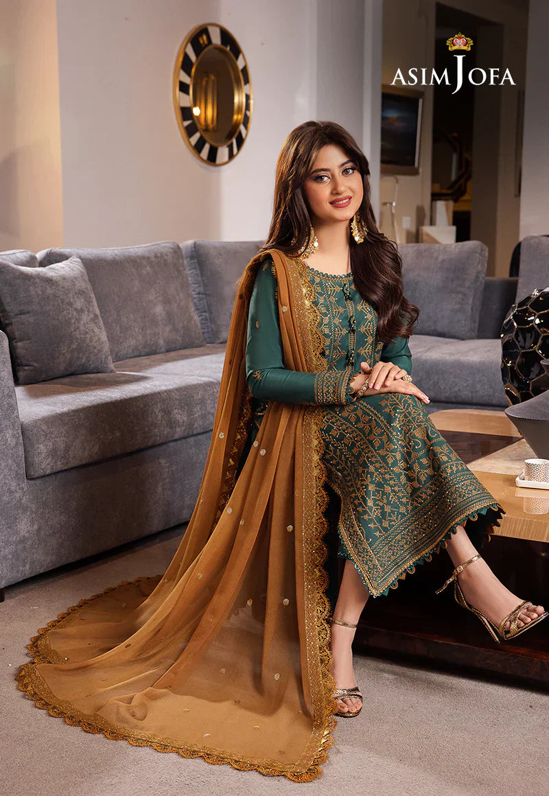 ASIM JOFA | DHANAK 3 PIECE EMBROIDED UNSTITCHED WINTER SUIT