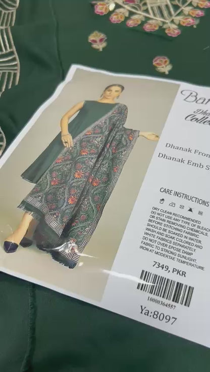 PREMIUM BAREEZE 3 PIECE DHANAK EMBROIDERED UNSTITCHED SUIT
