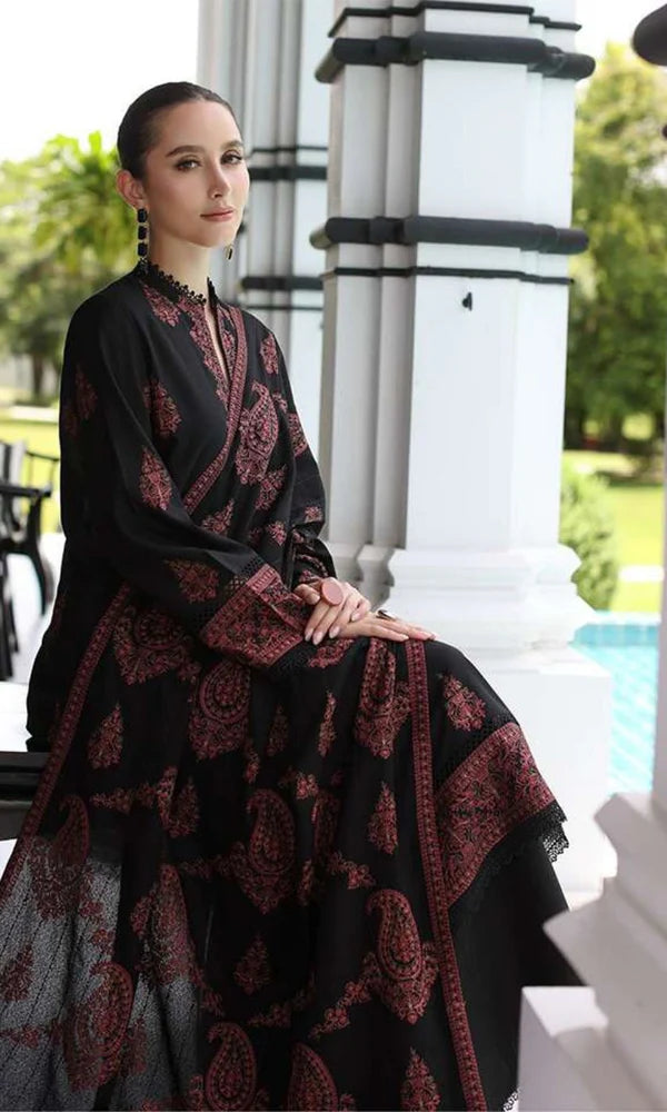PREMIUM BAREEZE 3 PIECE DHANAK EMBROIDERED UNSTITCHED SUIT