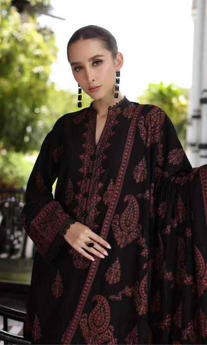 PREMIUM BAREEZE 3 PIECE DHANAK EMBROIDERED UNSTITCHED SUIT